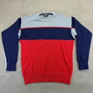 VTG Lido Wool Sweater Mens Large Multicolor Striped 100% Wool Made In USA